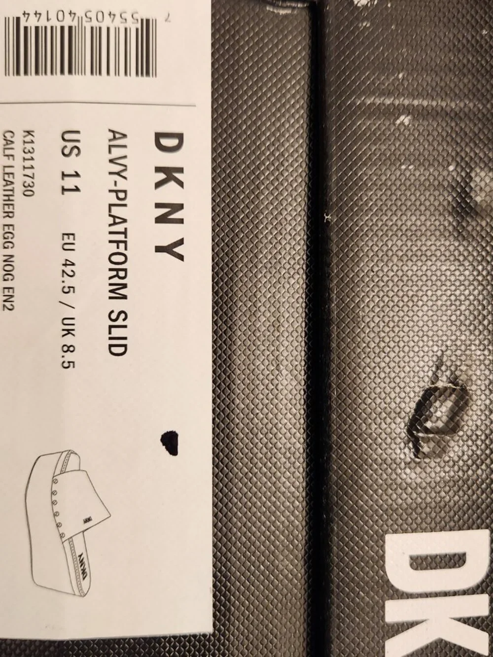 DKNY Alvy Studded Platform Wedge Slide Sandals, Egg Nog/Leather. NIB. Size 11